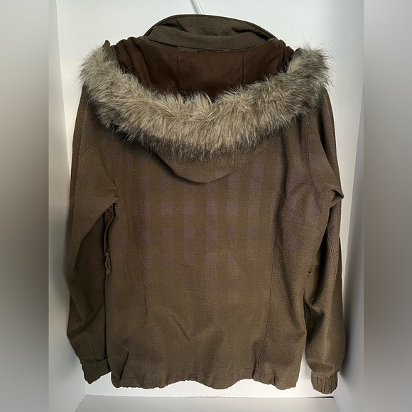 Columbia Brown Jacket Women’s M Bomber Style Tech Waterproof - Picture 2 of 16